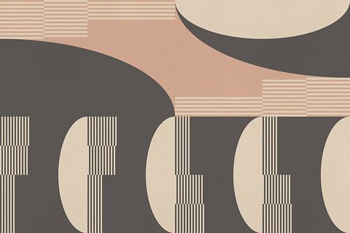 Retro architectuur. Abstracte geometrische kunst in grijs en roze