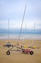 Land sailors on the beach by Johan Vanbockryck thumbnail