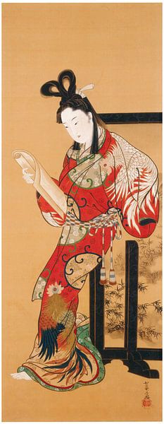 Kawanabe Kyōsai - Beauty Reads a Letter by Peter Balan