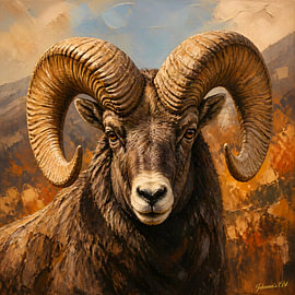 Faune sauvage - Une grâce indomptée - Mouflon d'Amérique 3 sur Johannas Art Creations