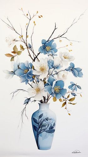 gedroogde bloemen in een Kintsugi vaas