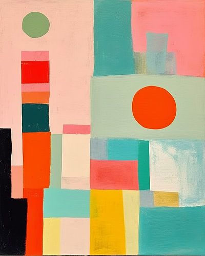 Ludique et abstrait dans des couleurs pastel