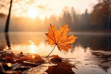 Esdoornblad in de herfst van ARTemberaubend