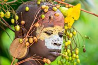 Portrait African woman from Suri tribe by Miro May thumbnail