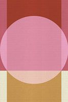 Abstrakte geometrische Kunst im Retro-Stil der 70er Jahre in Rosa, Terrakotta und Ocker
