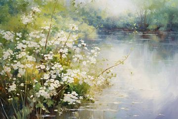 Impressionistic pond landscape by ARTemberaubend