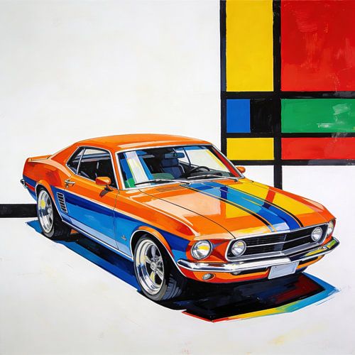 Color Highway — Une voiture classique aux couleurs contrastées