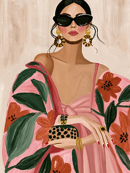 Boho colorful woman