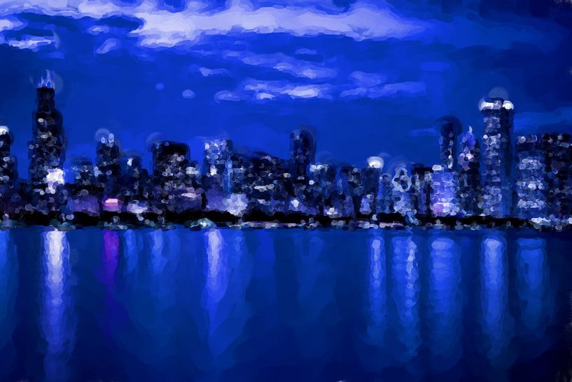 Stadtsilhouette bei Nacht von Maurice Dawson