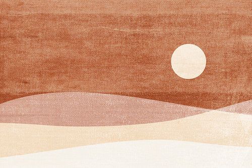 Terracotta landschap met pasteltoets