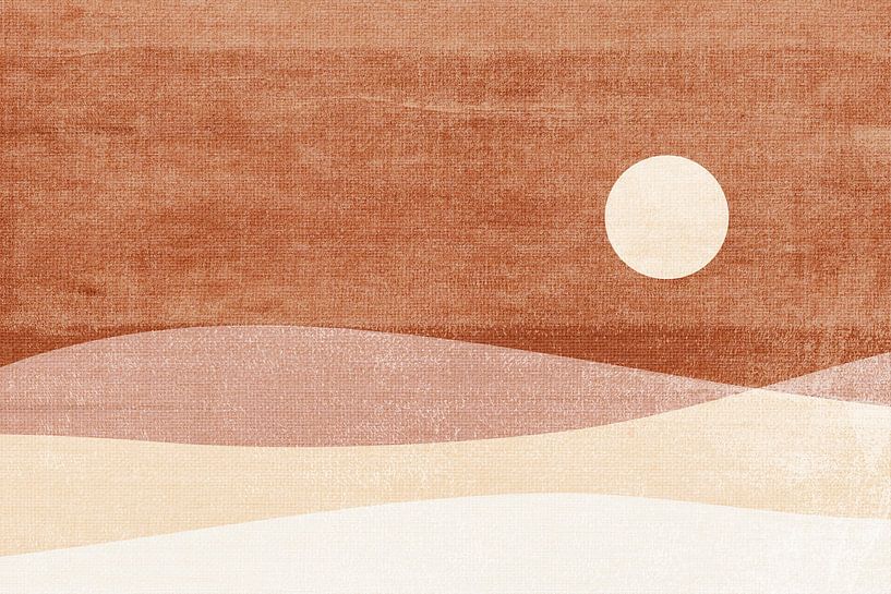 Terrakotta, rosa, Sand abstrakte Landschaft von Dina Dankers