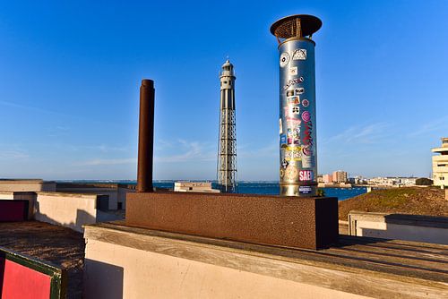 Vuurtoren in de baai van Caleta in Cádiz