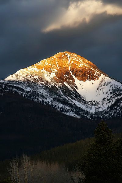 Snow-covered mountain in the light by Poster Art Shop