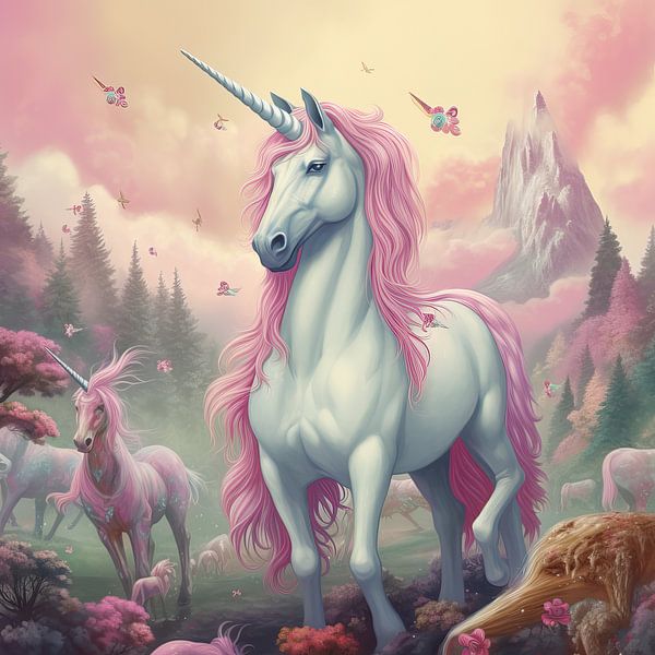 Unicorn Unicorn Magic World by Blikvanger Schilderijen