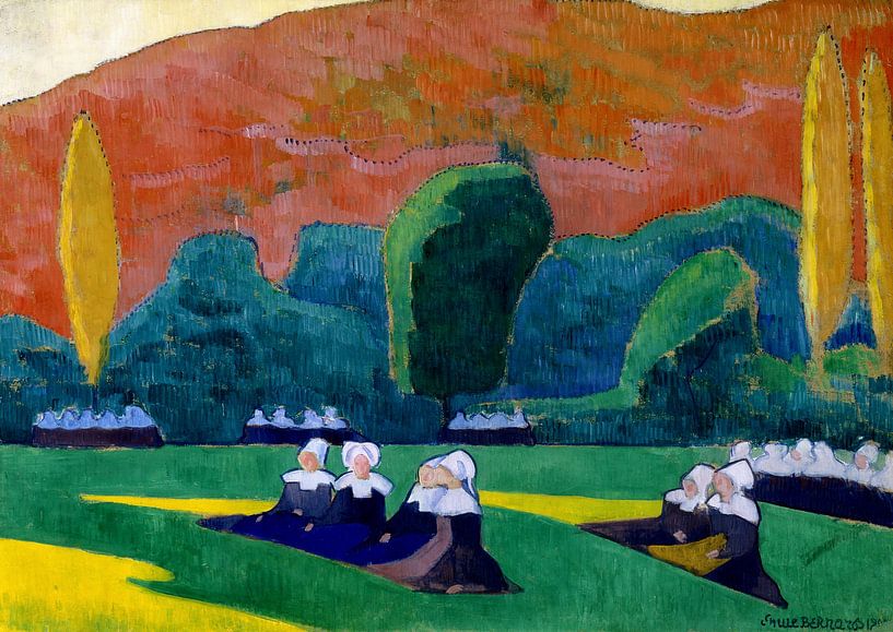 Émile Bernard, Breton women in prayer, 1892 by Atelier Liesjes