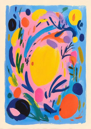 Abstracte tuin - Kleurrijke gouache