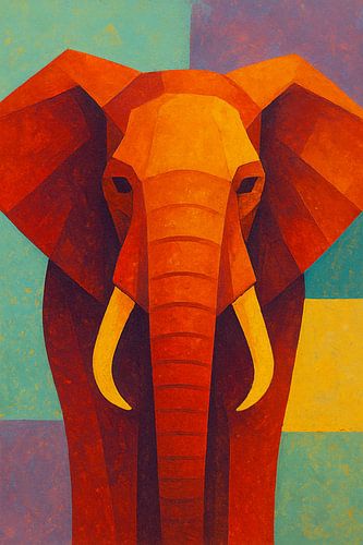 Olifant geometrische illustratie.