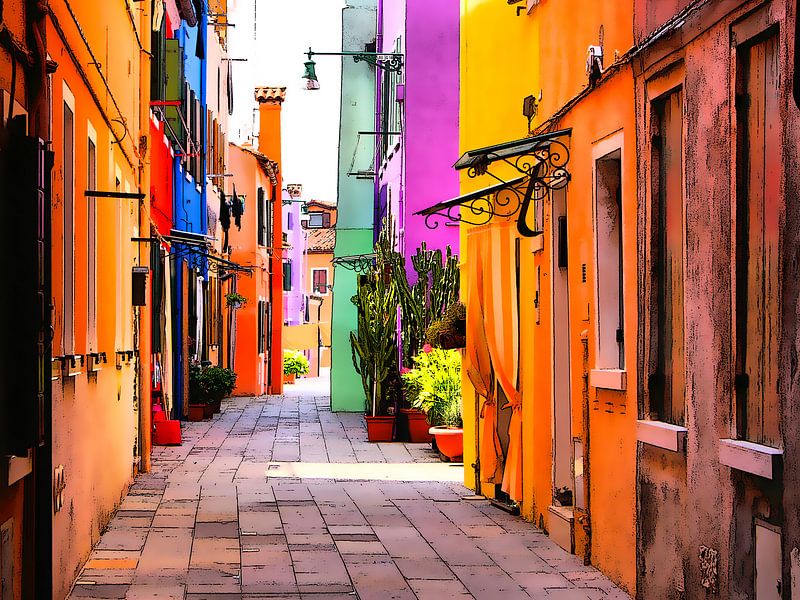 Aquarel Pencil - Cities of Colors - Burano von JW Does