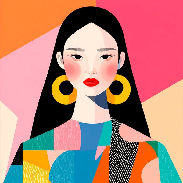 Modern beauty in a blaze of colour by Poster Art Shop