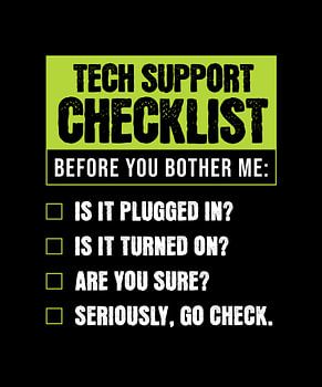 Tech Support Humor Checklist voor dagelijkse probleemoplossing