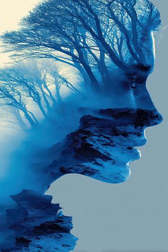 surrealistisch abstract portret vrouw