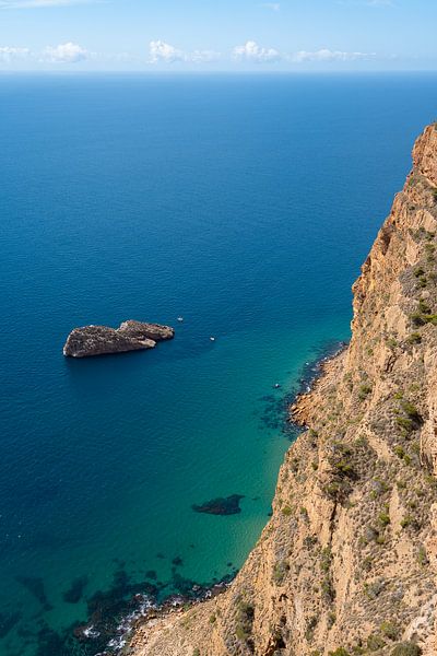 Cliffs and island on the Mediterranean coast by Adriana Mueller