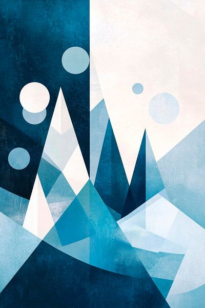 Mountain landscape blue by Poster Art Shop