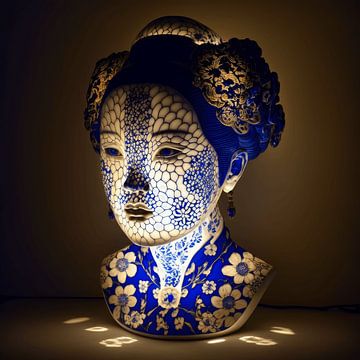 Geisha bleue de Delft sur DNH Artful Living