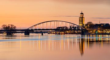 Evening Red on the river IJssel in Deventer, Overijssel, the Netherlands by Adelheid Smitt