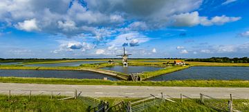 Panorama molen vanaf Lancasterdijk Texel