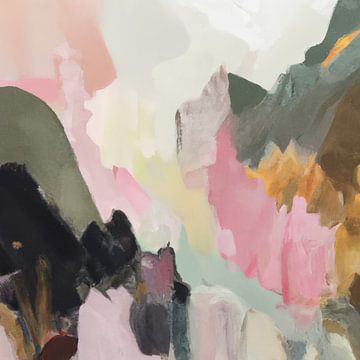 Abstract landschap in pastelkleuren van Studio Allee