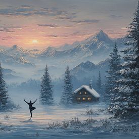 Winterlandschaft | Winterbaumpose Serenade von ARTEO Gemälde