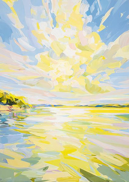 Sunny water landscape - Abstract by Niklas Maximilian