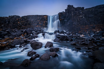 oxarafoss wasserfall island, wasserfall island
