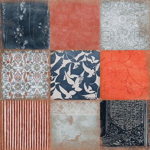 Vervaagde herinneringen vintage patchwork collage