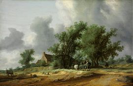Road in the Dunes with a Passenger Coach (After the Rain), Salomon van Ruysdael
