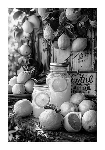 Oude limonadekraam met verse citroenen