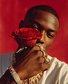 Man with red flower by MNS Designs