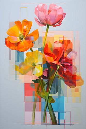 Buntes Stillleben in Pixeln