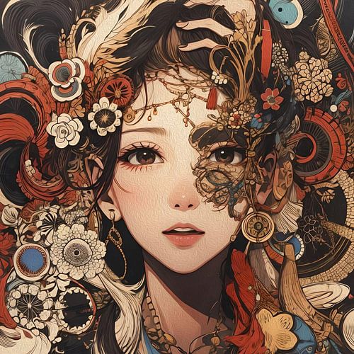 Japanse anime illustratie