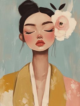 Portret in pastelkleuren, illustratie van Carla Van Iersel