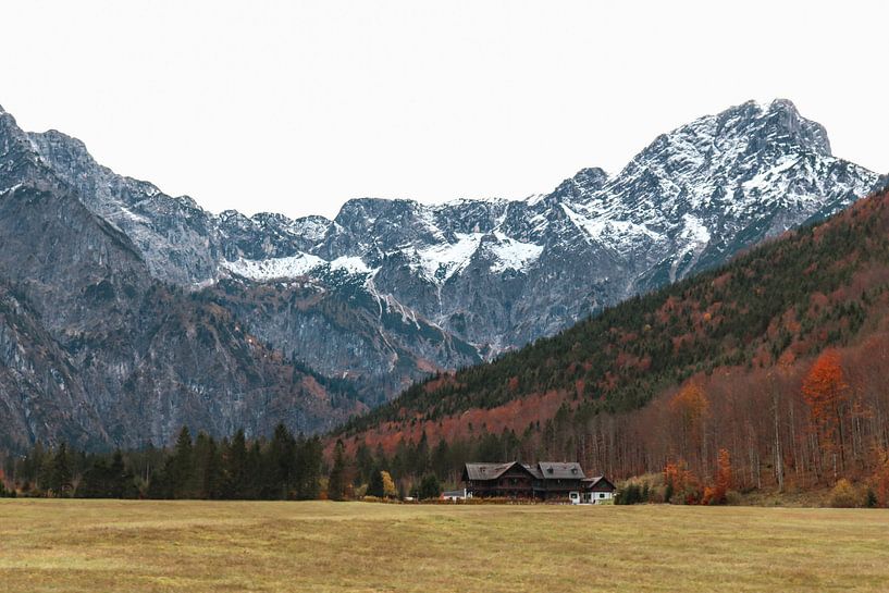 Herfstig Oostenrijks berglandschap van Saranda Hofstra
