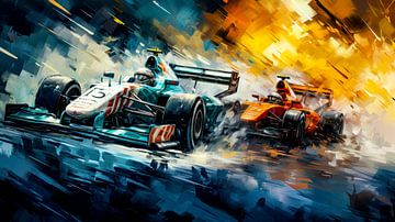 Hot duel in a cold storm by Klaus Tesching - Art-AI