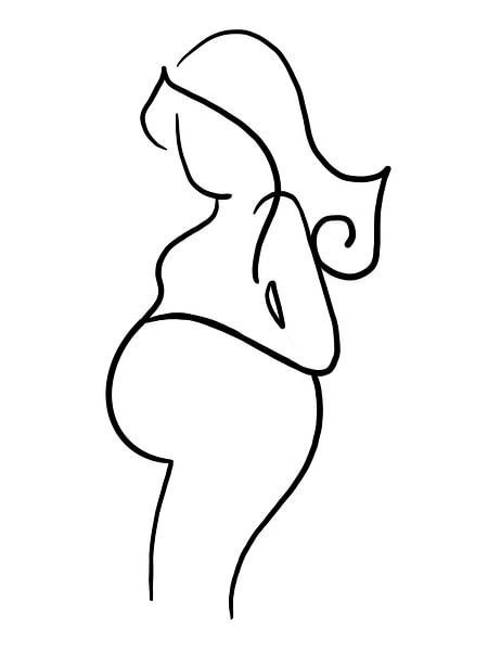 Line drawing "pregnant" by Schildermijtje Shop