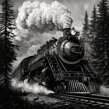 Steam locomotive in natural surroundings by Poster Art Shop