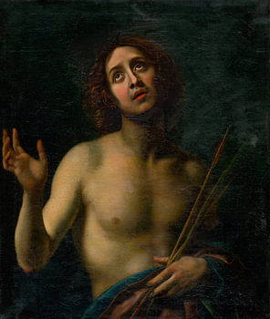Der Heilige Sebastian von Felice Ficherelli. Digital verbesserte Version.