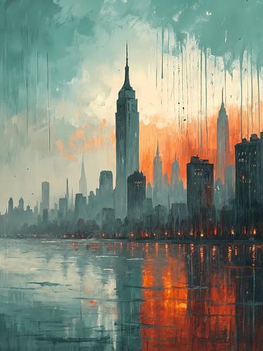 Reflets de la ville au crépuscule sur Artistic