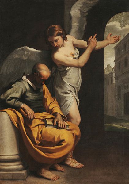 Der Engel, der Joseph den Weg nach Ägypten zeigt, Simone Cantarini von Meisterhafte Meister