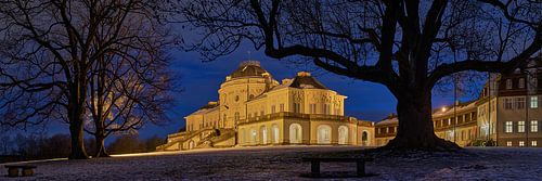 Schloss Solitude omlijst door boomtakken