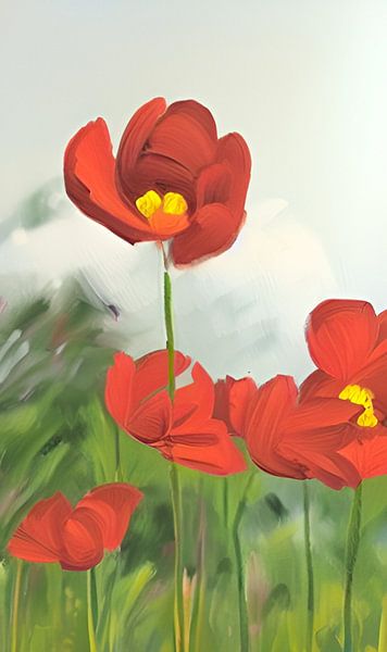 Mohnblumen in Südbeveland von Niek Traas